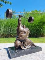 Beeldje - A strongman - Brons, Marmer, Antiek en Kunst, Curiosa en Brocante