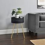 [en.casa] Salontafel Forshaga rond zwart en goud 65xØ40 cm