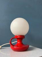 Red Mid Century West Germany Ceramic Table Lamp with White O, Huis en Inrichting, Lampen | Tafellampen, Ophalen of Verzenden, Nieuw