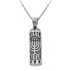 Mezuzah / Mezoeza zilveren hangertje met Menorah dessin w..., Sieraden, Tassen en Uiterlijk, Verzenden, Nieuw