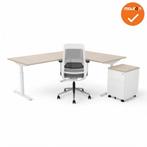 Hoekbureau Tube - Ronde hoek - wit onderstel - afmeting e..., Werkplek, Ophalen of Verzenden, Nieuw zonder verpakking, Bureau