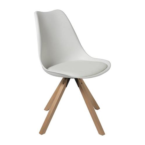 Eetkamerstoel Olympic - wit/naturel - 82x58x48 cm, Huis en Inrichting, Stoelen, Verzenden