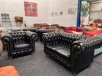 Chesterfield Deal ! Chesterfield set Groen 2 zits + Fauteuil, Ophalen, Nieuw, Rechte bank, CHESTERFIELD