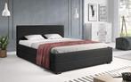 Tweepersoonsbed 140/160 of 180x200 | Zwart / Grijs 2persoons, Verzenden, Stof, 160 cm, Modern, Design