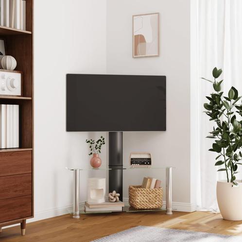vidaXL Tv-standaard hoek 2-laags voor 32-70 inch zwart en, Huis en Inrichting, Kasten | Televisiemeubels, 25 tot 50 cm, Nieuw