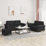 vidaXL 3-delige Loungeset met kussens kunstleer zwart, Huis en Inrichting, Verzenden, Nieuw, Vierpersoons of meer, Leer