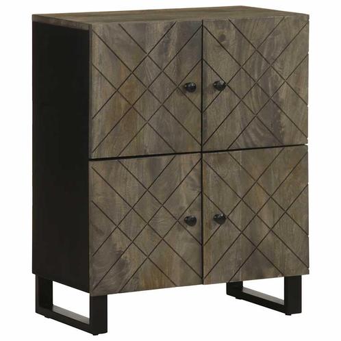 vidaXL Dressoir 60x33x75 cm massief mangohout zwart, Huis en Inrichting, Woonaccessoires | Cd- en Dvd-rekken, Nieuw, Verzenden