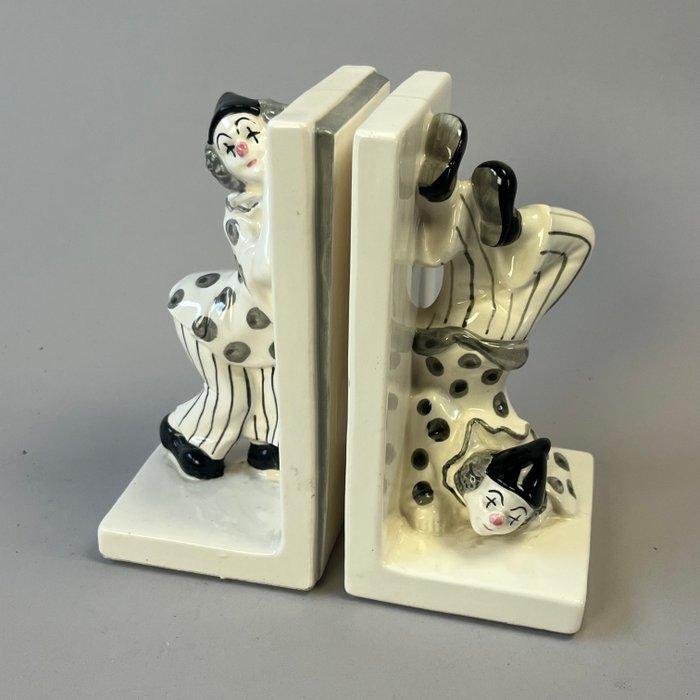 Boekensteunen - Vintage - A pair of Black & White - Pierrot, Antiek en Kunst, Curiosa en Brocante
