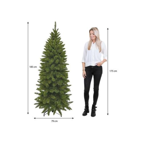 Bristlecone Smalle Kunstkersboom - H185 x Ø79 cm - Groen, Diversen, Kerst, Nieuw, Verzenden