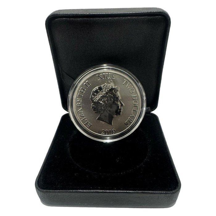 Niue. 2019 1 oz Disney Mickey Mouse Fantasia Full Black, Postzegels en Munten, Edelmetalen en Baren