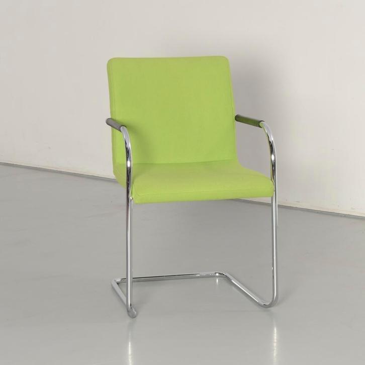 Thonet S55 designvergaderstoel , groen, sledeframe, Huis en Inrichting, Bureaustoelen, Ophalen of Verzenden