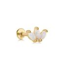 925 zilveren gold plated crown piercing met 3 mini witte opa, Sieraden, Tassen en Uiterlijk, Kettinghangers, Verzenden, Nieuw