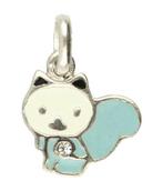 Zilveren Poes met emaille turquoise en wit kettinghanger, Sieraden, Tassen en Uiterlijk, Kettinghangers, Verzenden, Nieuw