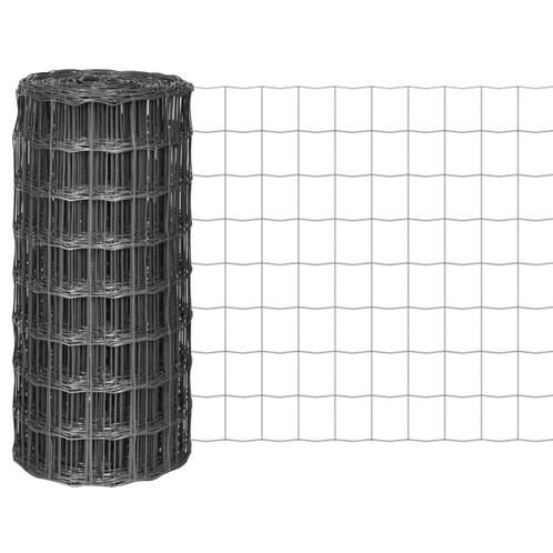 vidaXL Euro hek 25x0,8 m staal grijs, Tuin en Terras, Schuttingen, Nieuw, IJzer, Minder dan 1 meter, Verzenden