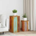 vidaXL Plantenstandaards 2 st massief hergebruikt hout, Verzenden, Nieuw