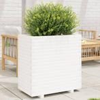 vidaXL Plantenbak 70x40x72,5 cm massief grenenhout wit, Verzenden, Nieuw, Hout