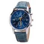 Fako® - Horloge - Geneva Luxury Metal - Blauw, Sieraden, Tassen en Uiterlijk, Horloges | Dames, Nieuw, Verzenden