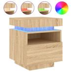 VidaXL nachtkastje met LED , eiken kleur, 40 x 39 x 48,5 cm, Diversen, Ophalen, Nieuw