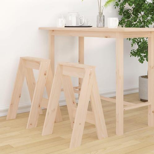vidaXL Krukken 2 st 40x40x60 cm massief grenenhout, Huis en Inrichting, Stoelen, Bruin, Nieuw, Verzenden