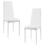 Eetkamerstoel Graz 96x43x52 cm kunstleer set van 2 wit, Huis en Inrichting, Stoelen, Verzenden, Nieuw