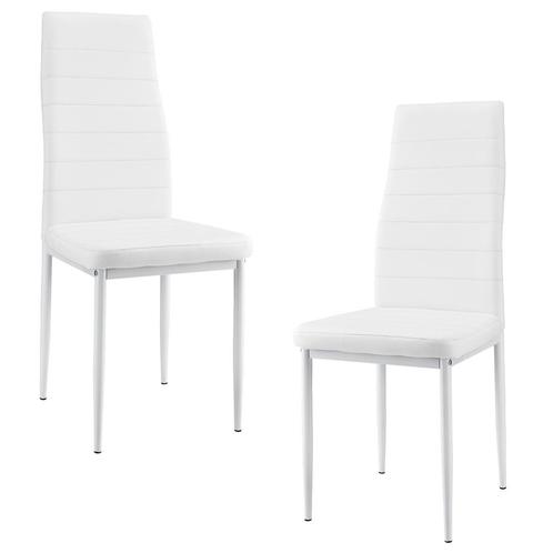 Eetkamerstoel Graz 96x43x52 cm kunstleer set van 2 wit, Huis en Inrichting, Stoelen, Nieuw, Verzenden