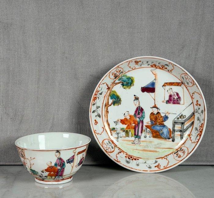 Bord (2) - Porselein - F rose plates, Antiek en Kunst, Antiek | Overige Antiek