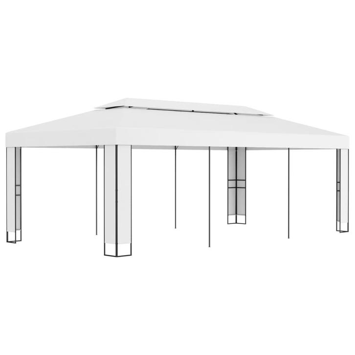 vidaXL Prieel met dubbel dak 3x6 m wit, Tuin en Terras, Partytenten, Nieuw, Verzenden
