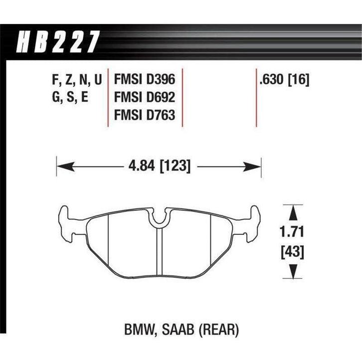 Hawk 95-99 BMW M3 E36 Performance Ceramic Street Rear Brake, Auto-onderdelen, Remmen en Aandrijving, Ophalen of Verzenden