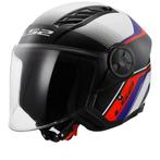 LS2 OF616 Airflow II Rush Wit Blauw Rood Jethelm, Motoren, Jethelm, 3XL of groter, Nieuw met kaartje, Overige merken