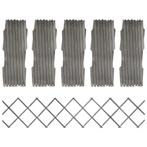 vidaXL Tuinlatwerken 5 st 180x30 cm massief vurenhout grijs, Verzenden, Nieuw, Hout, Minder dan 1 meter