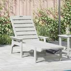 vidaXL Ligstoel Wit 73.5 x 92 x 90cm HDPE, Tuin en Terras, Tuinstoelen, Verzenden, Nieuw