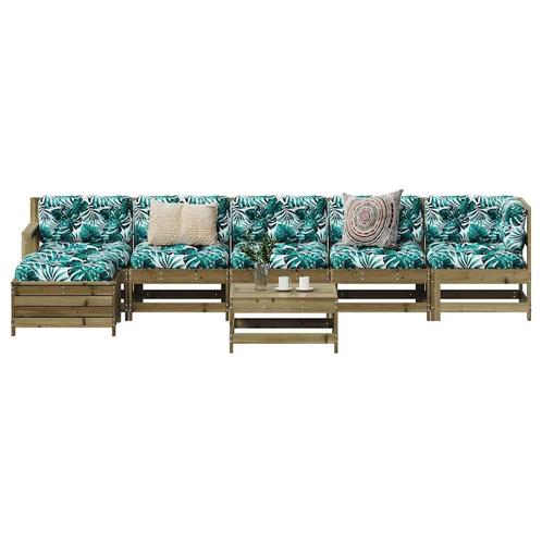 vidaXL 7-delige Loungeset geïmpregneerd grenenhout, Tuin en Terras, Tuinsets en Loungesets, Loungeset, Nieuw, Verzenden