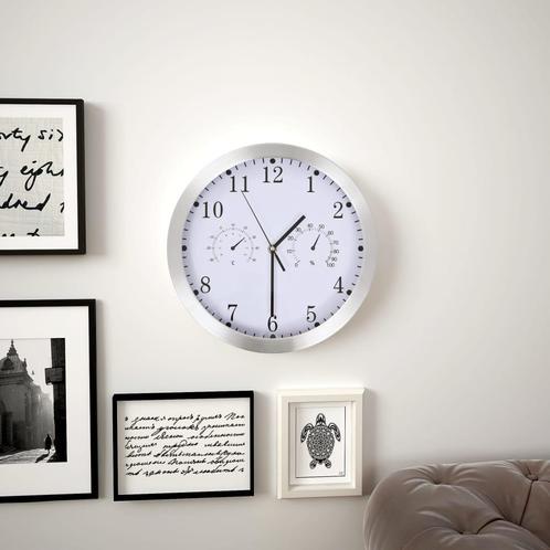 vidaXL Wandklok met quartz-mechanisme hygrometer thermometer, Huis en Inrichting, Woonaccessoires | Klokken, Nieuw, Verzenden