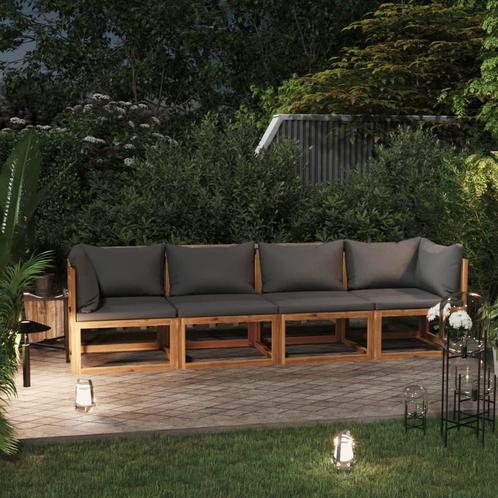 vidaXL Tuinbank 4-zits met kussen massief acaciahout, Tuin en Terras, Tuinsets en Loungesets, Nieuw, Hardhout, Verzenden