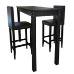 vidaXL Bartafel met 2 barkrukken zwart, Huis en Inrichting, Verzenden, Nieuw
