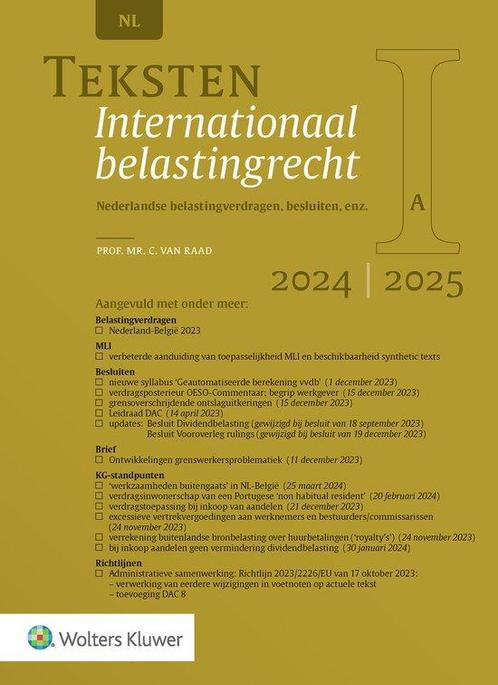9789013177527 Teksten Internationaal belastingrecht 2024/..., Boeken, Studieboeken en Cursussen, Nieuw, Verzenden