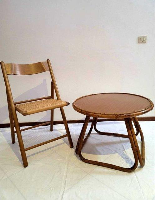 Salontafel (2) - Bamboe, Hout, wenen stro - Salontafel en, Antiek en Kunst, Kunst | Designobjecten