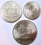 Suriname. Juliana. 1, 10 & 25 Gulden 1962-1976 3, Postzegels en Munten, Munten | Nederland