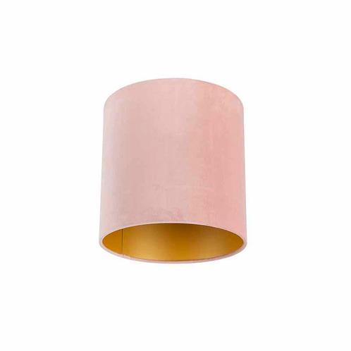 Velours lampenkap roze 25/25/25 met gouden binnenkant, Huis en Inrichting, Lampen | Lampenkappen, Minder dan 25 cm, Overige vormen