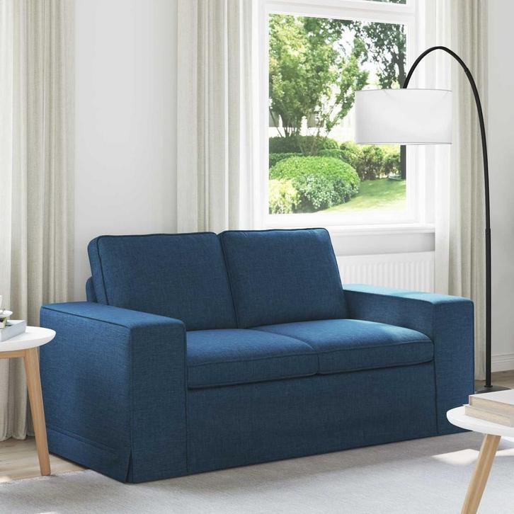 vidaXL Bank Blauw 162 x 80 x 82 cm Stof, Huis en Inrichting, Banken | Bankstellen, Nieuw, Minder dan 150 cm, Stof, Verzenden
