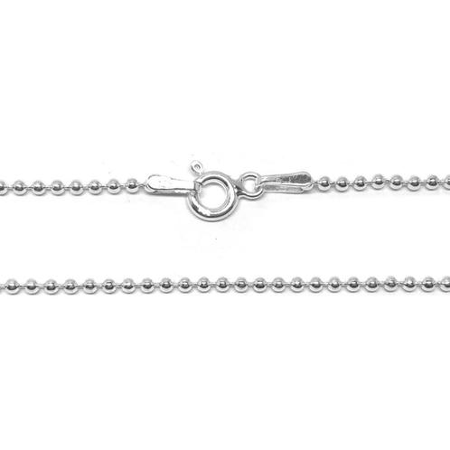 Zilveren bolletjes - balletjes ketting 50  cm 1,5 mm breed, Sieraden, Tassen en Uiterlijk, Kettingen, Nieuw, Verzenden