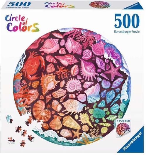 Circle of Colors Seashells Puzzel (500 stukjes) |, Hobby en Vrije tijd, Denksport en Puzzels, Nieuw, Verzenden