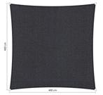 Premium schaduwdoek 4x4m vierkant waterdoorlatend Carbon..., Nieuw