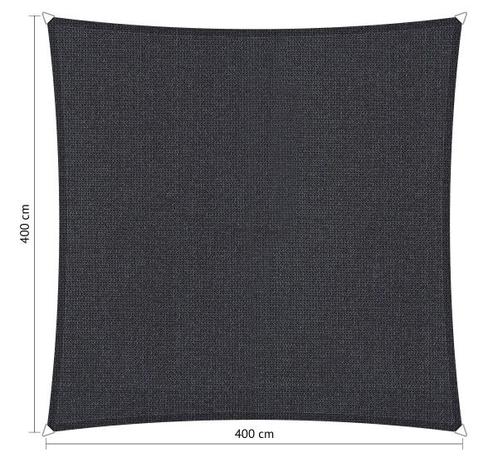 Premium schaduwdoek 4x4m vierkant waterdoorlatend Carbon..., Tuin en Terras, Schaduwdoeken