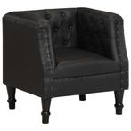 vidaXL Fauteuil echt leer zwart, Huis en Inrichting, Fauteuils, Verzenden, Nieuw