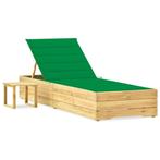 vidaXL Ligbed met tafeltje en kussen geïmpregneerd, Tuin en Terras, Verzenden, Nieuw