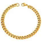 Fako Bijoux® - Schakelarmband Gourmet - Cuban Link - Staal -, Verzenden, Nieuw