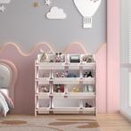 Kinderkast Vestnes met 12 boxen 78x86x27 cm roze en wit [en., Verzenden, Nieuw