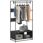 vidaXL Kledingkast 90x50x180 cm bewerkt hout zwart, Kleding | Dames, Kledingrekken, Verzenden, Nieuw