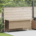 vidaXL Tuinbox met wielen 160x55x75 cm poly rattan beige, Verzenden, Nieuw